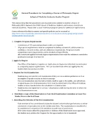 Guidelines for Completion of Degree