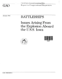 Issues Arising from the Explosion Aboard the USS Iowa