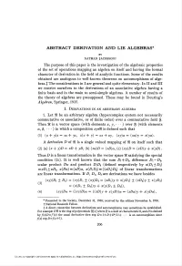 Abstract Derivation and Lie Algebras*
