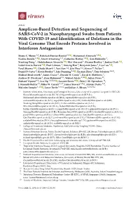 Amplicon-Based Detection and Sequencing of SARS-Cov-2 In