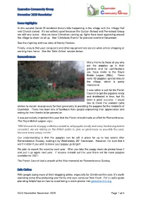 QCG Newsletter November 2020 Page 1 of 6 Quarndon Community Group November 2020 Newsletter
