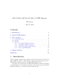 R1b-M343 (Xp312 Xu106) Y-STR Report