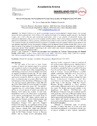 12 Review of Literature on Variability of Various Characteristics of Mughal Period (1707-1857) Dr. Jayveer Singh and Mrs. Pushpl