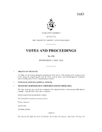 1683 Votes and Proceedings
