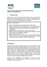 Argyll & Bute Council and Nhs Highland Board Pathway to Integration Pdf
