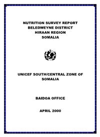 Belet Weyne District Survey
