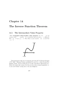 Chapter 14 the Inverse Function Theorem