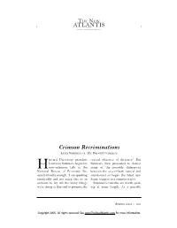 Crimson Recriminations Larry Summers Vs
