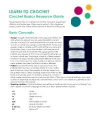 Crochet Basics Resource Guide