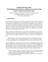 Evaluating Team-Level Pace of Play in Ice Hockey Using Spatio