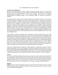 Factors Affecting Referrals in Family Medicine Introduction And