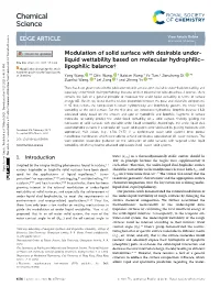 Modulation of Solid Surface with Desirable Under-Liquid Wettability