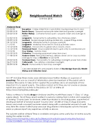 Neighbourhood Watch October 2018
