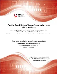 On the Feasibility of Large-Scale Infections of Ios Devices