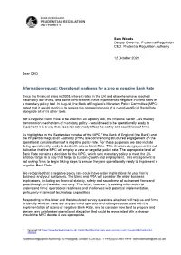 Operational Readiness for a Zero Or Negative Bank Rate