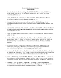 Orofacial Myofunctional Disorders BIBLIOGRAPHY Compiled By