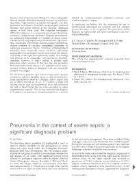 Pneumonia in the Context of Severe Sepsis: a Significant Diagnostic Problem