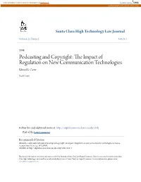 Podcasting and Copyright: the Mpi Act of Regulation on New Communication Technologies Edward L