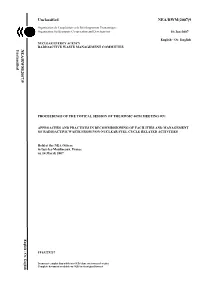 Proceedings of the Topical Session of the Rwmc 40Th Meeting On