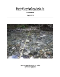Standard Operating Procedure for the Wetted Perimeter Method in California