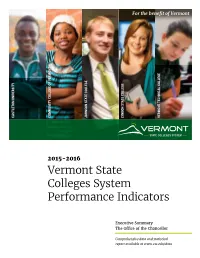 Vermont State Colleges System Performance Indicators