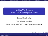 Visiting the Catalog a Stroll Through the Postgresql Catalog