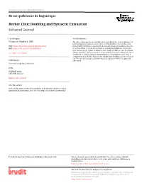 Berber Clitic Doubling and Syntactic Extraction Mohamed Guerssel