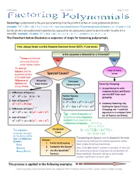 Factoring Polynomials