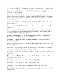 H.L. Mencken's Contributions to Books – This List Is Represents Some Highlights of the Collection. It Is Not Exhaustive