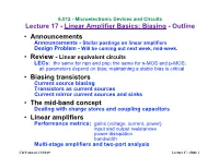 Linear Amplifier Basics; Biasing