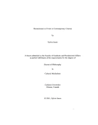 Reenactment As Event in Contemporary Cinema by Sylvie