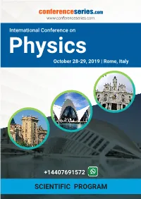 SCIENTIFIC PROGRAM Physics