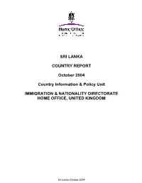 Sri Lanka October 2004 CONTENTS 1