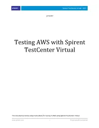 Testing AWS with Spirent Testcenter Virtual