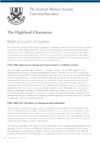 The Highland Clearances Brief Account of Events