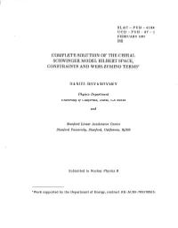 Complete Solution of the Chiral Schwinger Model Hilbert Space, Constraints and Wess-Zumino Terms*