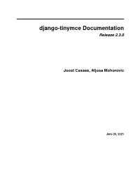 Django-Tinymce Documentation Release 2.3.0