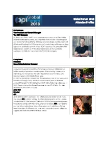 Global Forum 2018 Attendee Profiles