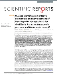 In Silico Identification of Novel Biomarkers and Development Of