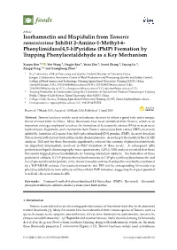 Isorhamnetin and Hispidulin from Tamarix Ramosissima Inhibit