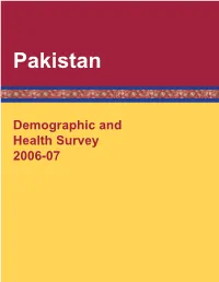 Pakistan Demographic and Health Survey 2006-07 [FR200]