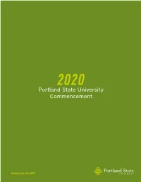 Portland State University Commencement 2020 Program
