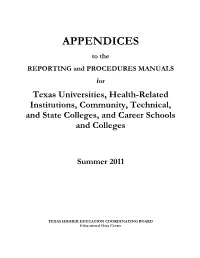 THECB Appendices 2011