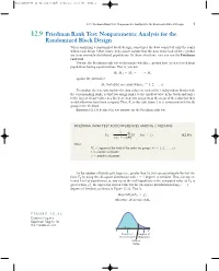 12.9 Friedman Rank Test: Nonparametric Analysis for The