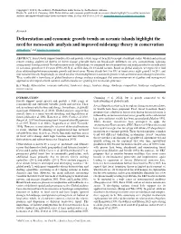 Deforestation and Economic Growth Trends on Oceanic Islands Highlight the Need for Meso-Scale Analysis and Improved Mid-Range Theory in Conservation