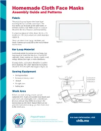 Homemade Cloth Face Masks Assembly Guide and Patterns