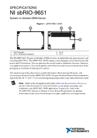 NI Sbrio-9651 System on Module OEM Device Specifications