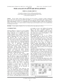 Peer Analsys in Software Development
