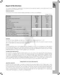 Report of the Directors