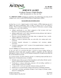 SERVICE ALERT Avidyne Primary Flight Display {P/Ns: 700-00006-000,-001,-002,-003,-100}